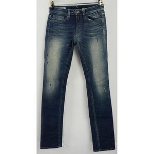 New Cycle Italy Women's Size 25 x 32 Skinny Stretch Blue Distressed Denim Jeans